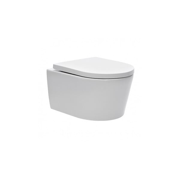 ROCA - Pack WC suspendu complet avec bâti-support Roca, cuvette sans bride et abattant soft-Close - large