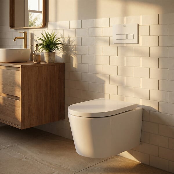 ROCA - Pack WC suspendu complet avec bâti-support Roca, cuvette design sans bride et abattant soft-close - large