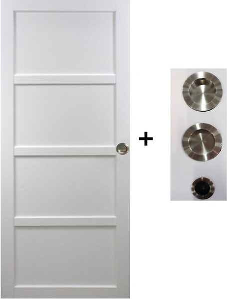 GD MENUISERIES - Porte Coulissante Tamera blanc H204 x L73 cm, coquilles, tire doigt - large