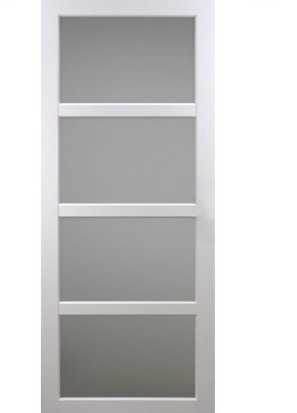GD MENUISERIES - Porte Coulissante Tana Blanc Vitrée H204 X L73 cm, Coquilles Blanc - large