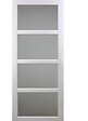 GD MENUISERIES - Porte Coulissante Tana Blanc Vitrée H204 X L73 cm, Coquilles Blanc - vignette