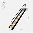 KORDO - Escalier bois droit noir avec garde-corps à LED intégrées, Diverso KORDO - vignette