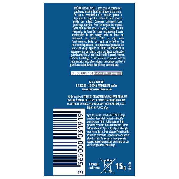 KAPO - Gel appât anti-fourmis - Usage intérieur et extérieur - 15g - large