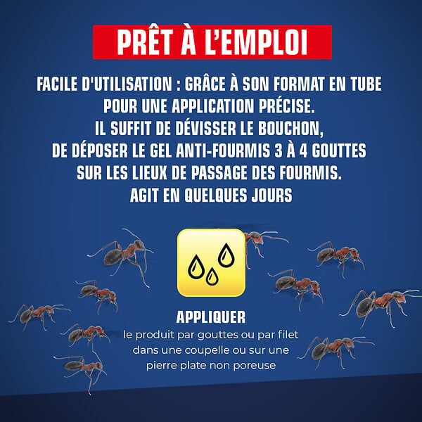 KAPO - Gel appât anti-fourmis - Usage intérieur et extérieur - 15g - large
