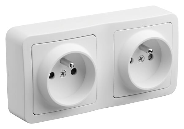 DEBFLEX - BLOK DOUBLE PRISE DE COURANT 2P+T SAILLIE BLANC - large