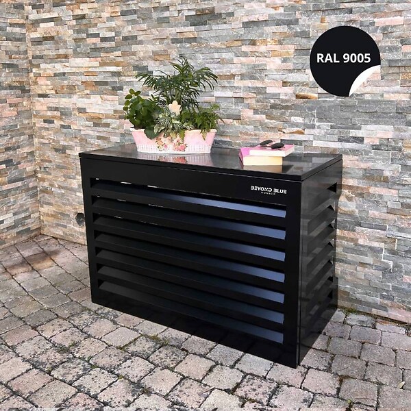 BEYOND BLUE - Cache climatisation - Venetian - Aluminium - Noir RAL9005 - Taille médium - Moyen  L 110 x H 80 x P 55 cm - large