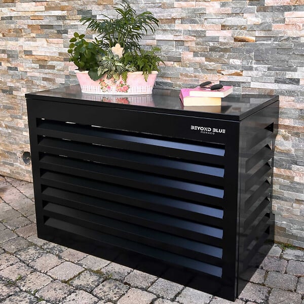 BEYOND BLUE - Cache climatisation - Venetian - Aluminium - Noir RAL9005 - Taille médium - Moyen  L 110 x H 80 x P 55 cm - large