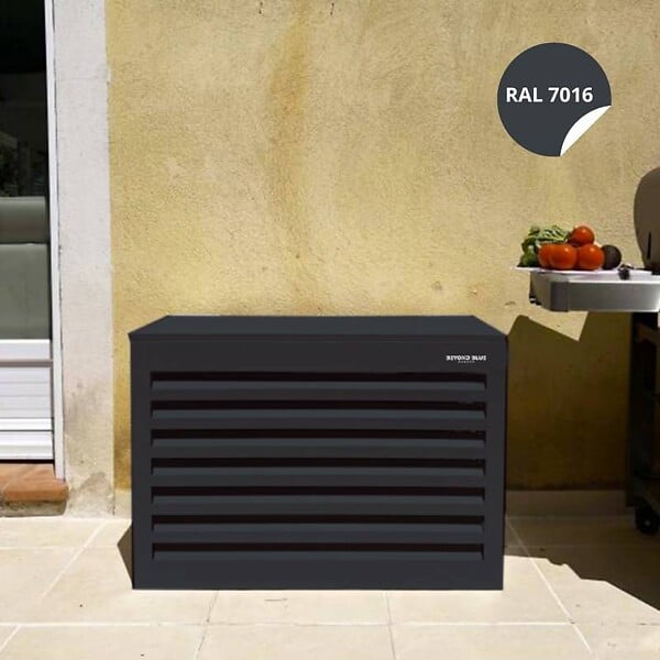 BEYOND BLUE - Cache climatisation - Venetian - Aluminium - Gris anthracite RAL7016 - Taille médium - Moyen  L 110 x H 80 x P 55 cm - large