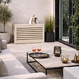 BEYOND BLUE - Cache climatisation - Venetian - Aluminium - Beige RAL9001 - Taille médium - Moyen  L 110 x H 80 x P 55 cm - vignette