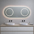 KIAMAMI VALENTINA - Miroir Ovale 180X80 Pour Salle De Bain Avec Éclairage Led - vignette