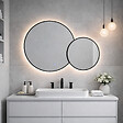 KIAMAMI VALENTINA - Double Miroir Rond Avec Bord Noir Et Rétro-Éclairage Par Leds - vignette