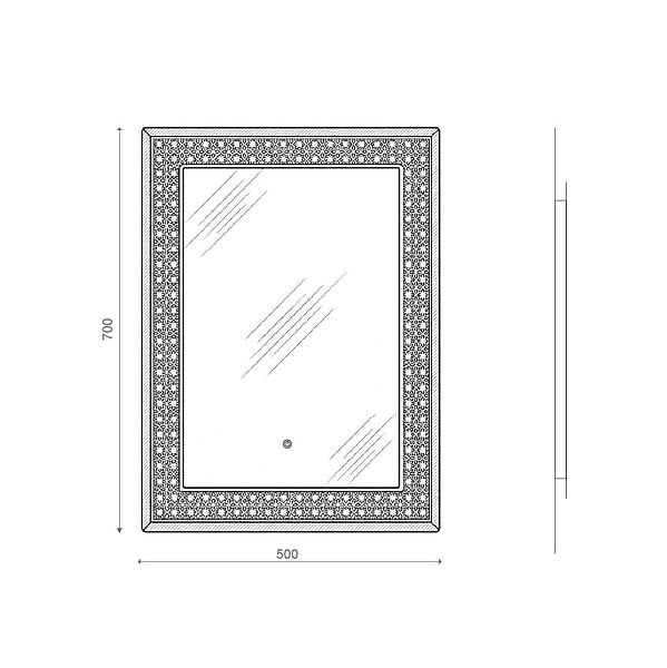 KIAMAMI VALENTINA - Miroir Rectangulaire 50X70 Avec Décoration Lumineuse À Leds - large