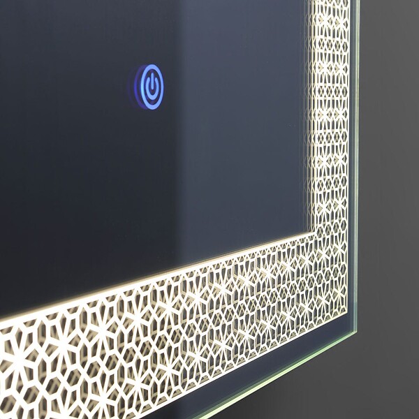 KIAMAMI VALENTINA - Miroir Rectangulaire 50X70 Avec Décoration Lumineuse À Leds - large