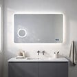 KIAMAMI VALENTINA - Miroir Avec Led 100X70 Avec Miroir Grossissant Et Montre Digitale Système Tactile - vignette