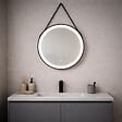 KIAMAMI VALENTINA - Miroir À Led Arrondi Rétro-Éclairé 75Cm Avec Corniche Et Lacet Noir - vignette