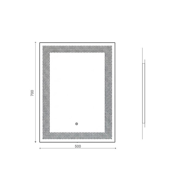 KIAMAMI VALENTINA - Miroir Rectangulaire 50X70 Décoré Et Éclairé Par Des Leds - large