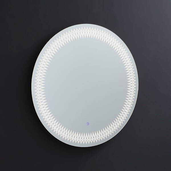 KIAMAMI VALENTINA - Miroir Rond Décoratif De 80 Cm Avec Led Intégrée - large