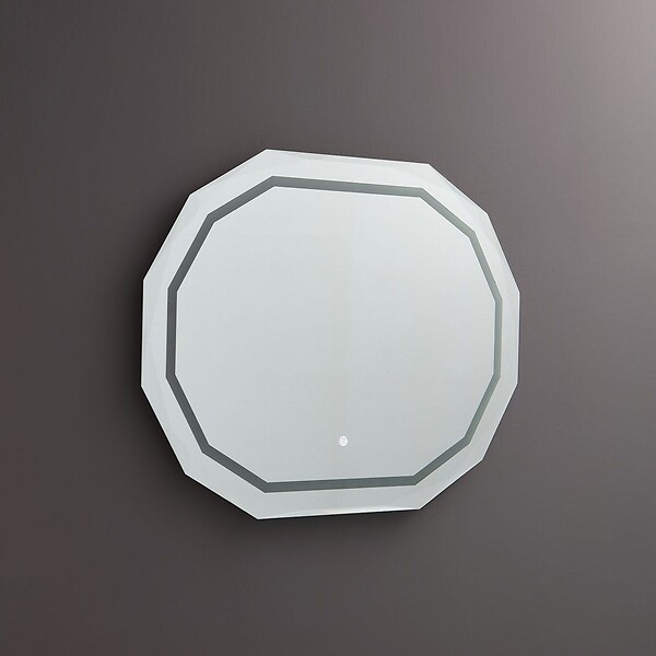 KIAMAMI VALENTINA - Miroir 90X70 Avec Bord Facetté Et Éclairage Led - large