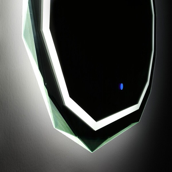 KIAMAMI VALENTINA - Miroir 90X70 Avec Bord Facetté Et Éclairage Led - large