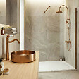 ESSEBAGNO - Leeds mitigeur lavabo rétro haut cuivre brossé - vignette