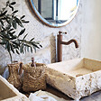 ESSEBAGNO - Leeds mitigeur lavabo rétro haut cuivre brossé - vignette