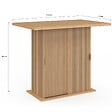 ID MARKET - Ilot central 4 personnes JULIETTE 110 cm pied central avec rangement effet lattes tasseau de bois - vignette