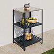 ID MARKET - Meuble de cuisine extérieure PAREO 2 étagères en acier gris anthracite - vignette