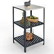 ID MARKET - Meuble de cuisine extérieure PAREO 2 étagères en acier gris anthracite - vignette