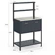 ID MARKET - Meuble de cuisine extérieure PAREO 2 portes et 2 étagères suspendues en acier gris anthracite - vignette