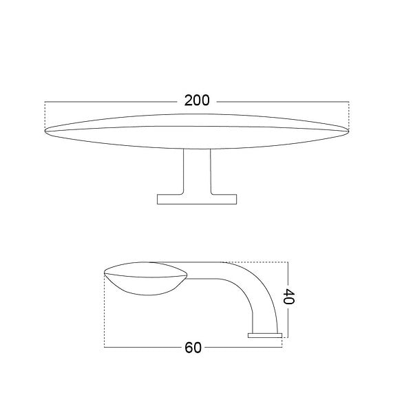 KIAMAMI VALENTINA - Lampe Avec Led Ovale Pour Miroir De La Salle De Bain 20Cm | Alba - large