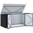 ID MARKET - Abri de jardin XXL en métal gris anthracite verrouillable multi-rangement pour stockage vélos, outils, poubelles - vignette