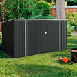 ID MARKET - Abri de jardin XXL en métal gris anthracite verrouillable multi-rangement pour stockage vélos, outils, poubelles - vignette