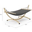 ID MARKET - Hamac XL avec support métal effet bois et toile grise - vignette