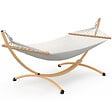 ID MARKET - Hamac XL avec support métal effet bois et toile écrue - vignette