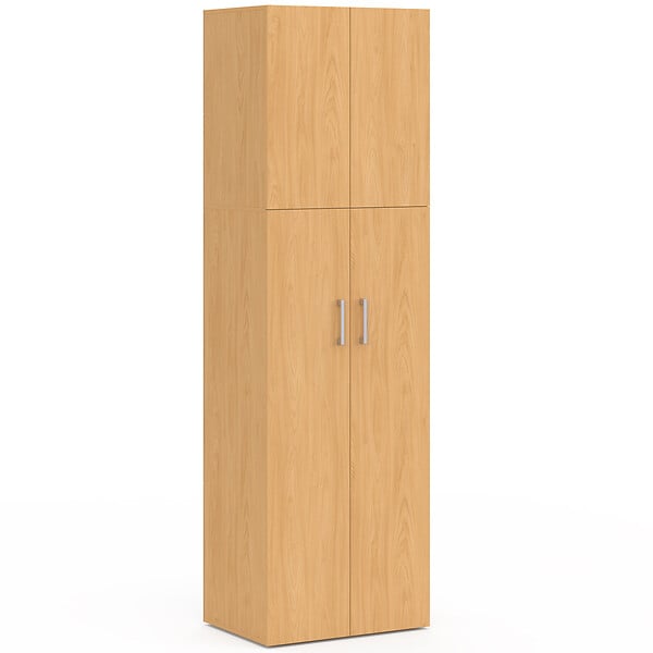 ID MARKET - Armoire 2 portes JULIANA bois penderie 50 cm avec étagère - large