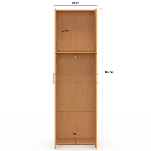 ID MARKET - Armoire 2 portes JULIANA bois penderie 50 cm avec étagère - large