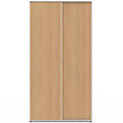 ID MARKET - Armoire 2 portes coulissantes SLIDEA blanc et bois 100 cm penderie avec étagères rangement maxi capacité - vignette