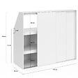 ID MARKET - Armoire sous pente 3 portes coulissantes 3 niveaux TOMI 130 x 50 x 70/110 cm blanc - vignette
