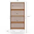 ID MARKET - Armoire 2 portes JULIANA blanc et bois étagères 80 cm avec 1 tiroir - vignette