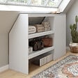ID MARKET - Ensemble étagère 2 niveaux + armoire 2 portes sous pente TOMI blanc - vignette