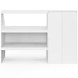 ID MARKET - Ensemble étagère 2 niveaux + armoire 2 portes sous pente TOMI blanc - vignette
