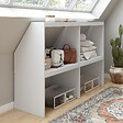 ID MARKET - Etagère sous pente 4 cases TOMI 160 x 50 x 110/70 cm blanc - vignette