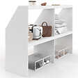 ID MARKET - Etagère sous pente 4 cases TOMI 160 x 50 x 110/70 cm blanc - vignette