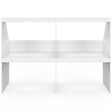 ID MARKET - Etagère sous pente 4 cases TOMI 160 x 50 x 110/70 cm blanc - vignette
