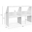 ID MARKET - Etagère sous pente 4 cases TOMI 160 x 50 x 110/70 cm blanc - vignette