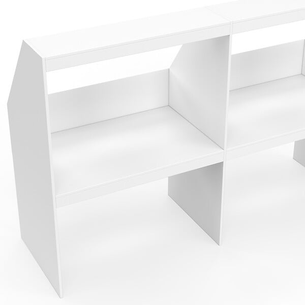 ID MARKET - Etagère sous pente 4 cases TOMI 160 x 50 x 110/70 cm blanc - large