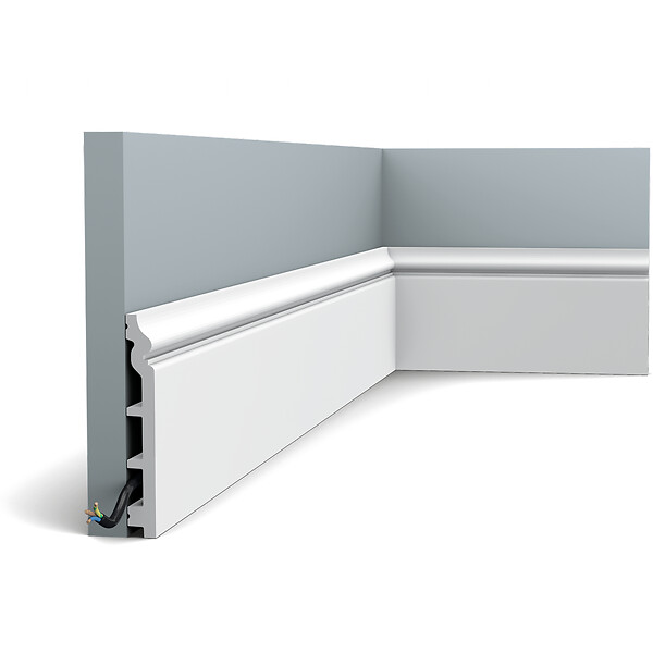ORAC DECOR - SX118 CONTOUR Plinthe Orac Decor - 14x1,8x200cm (h x p x L) - plinthe décorative polymère A l'unité , A peindre - large
