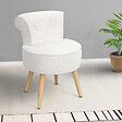 ID MARKET - Fauteuil CRAPAUD en tissu bouclette blanc - vignette