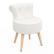 ID MARKET - Fauteuil CRAPAUD en tissu bouclette blanc - vignette