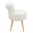 ID MARKET - Fauteuil CRAPAUD en tissu bouclette blanc - vignette